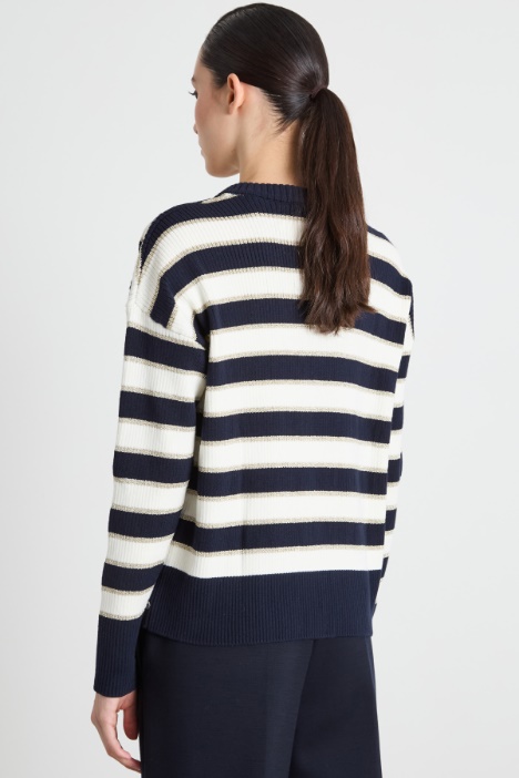 Cardigan a righe con paillettes