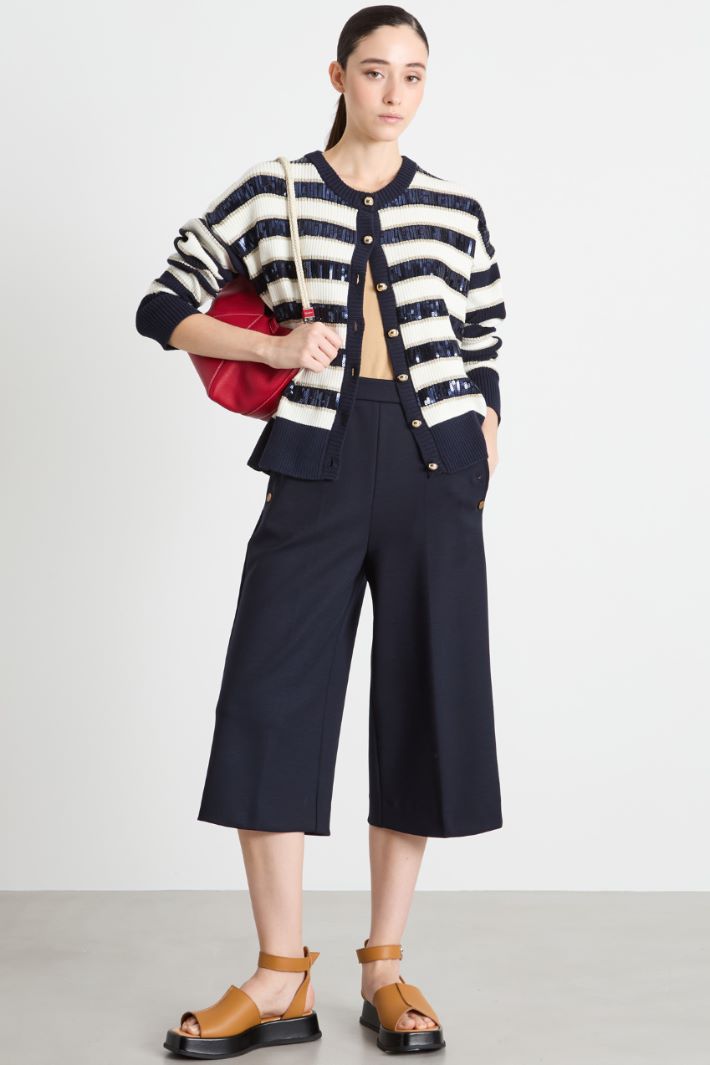 Sequin and lurex striped cardigan Intrend
