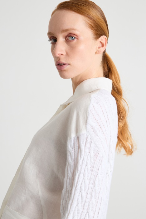 Cardigan a punto treccia e coste