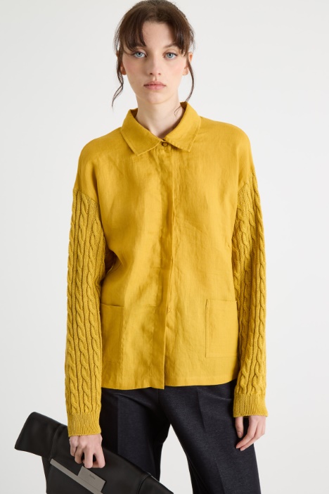 Cable and rib-knit cardigan Intrend