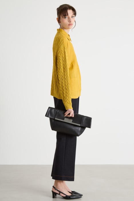 Cable and rib-knit cardigan Intrend