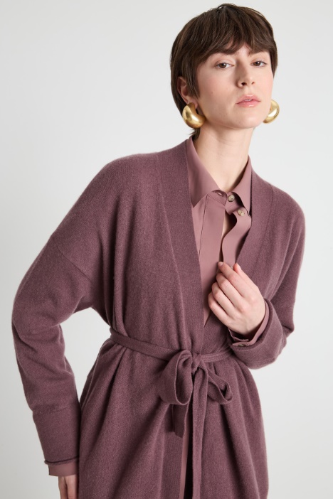 Cardigan a vestaglia con cintura