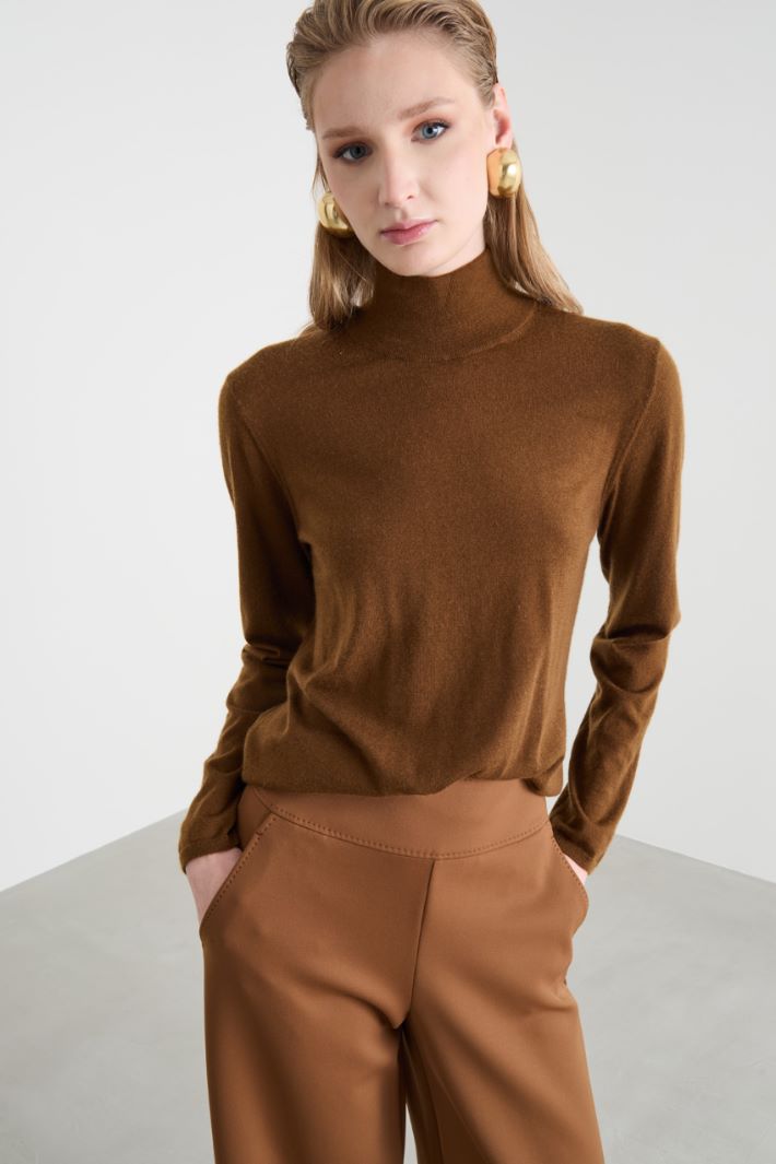 Lightweight Cashmere Roll-Neck Jumper Intrend - 3