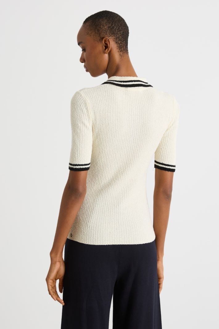 Rib-knit polo shirt Intrend - 4