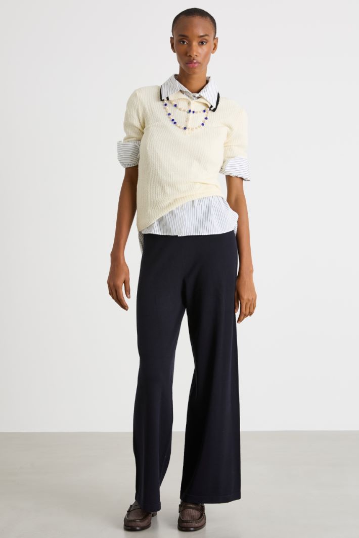 Rib-knit polo shirt Intrend