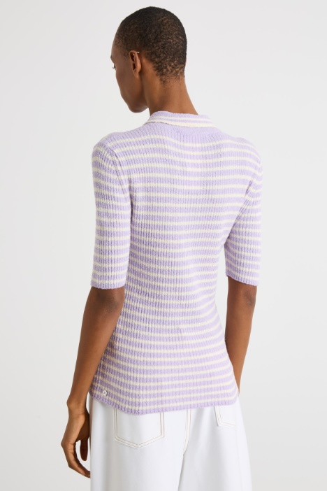 Polo in maglia a costine