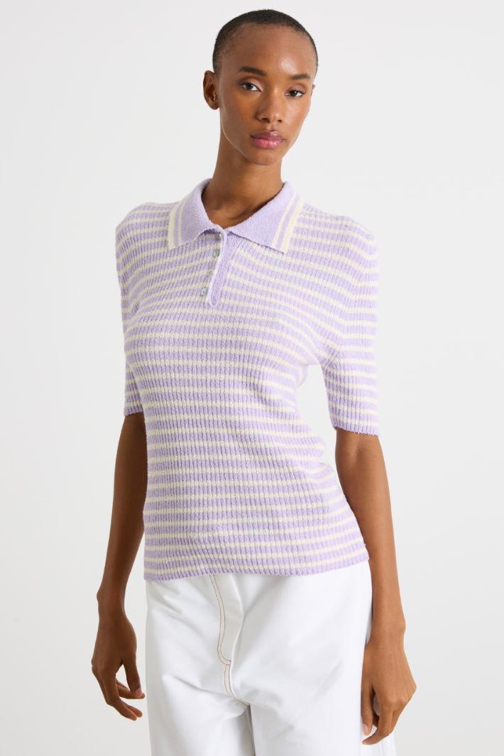 Rib-knit polo shirt Intrend - 2