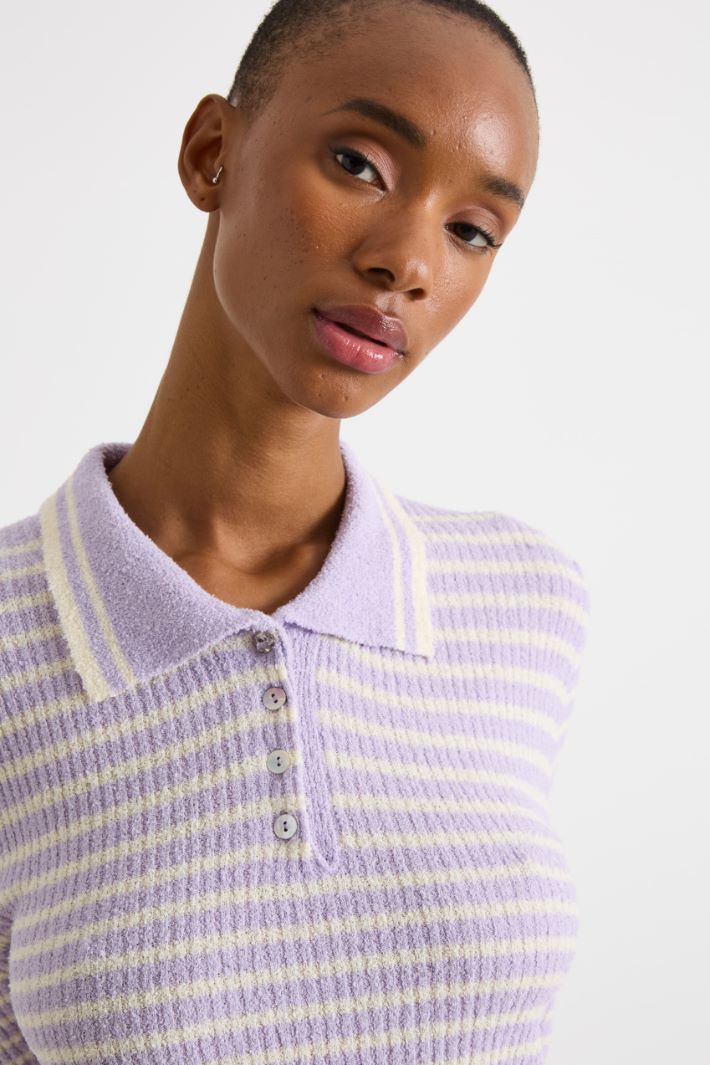 Rib-knit polo shirt Intrend - 3