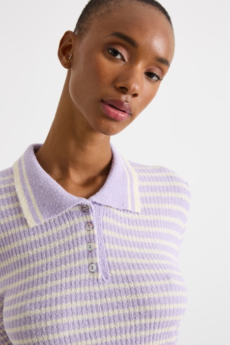 Polo in maglia a costine