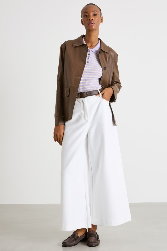 Rib-knit polo shirt Intrend