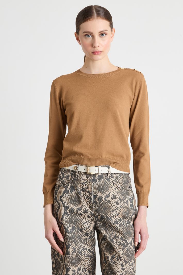 Button-detail bouclé jumper Intrend - 2