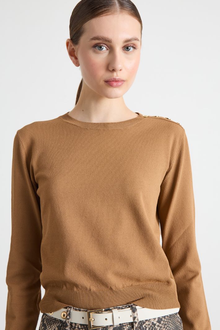 Button-detail bouclé jumper Intrend - 3