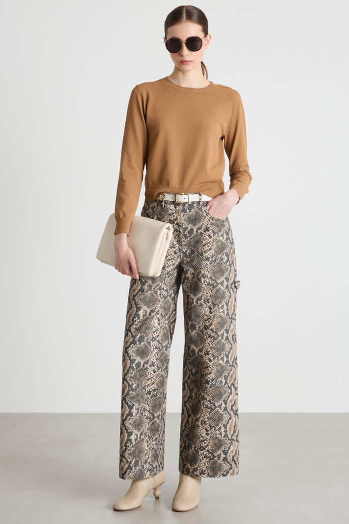 Button-detail bouclé jumper Intrend