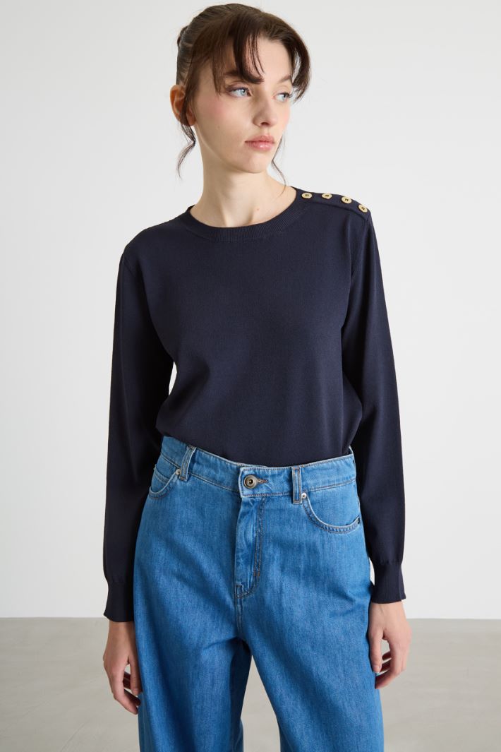 Button-detail bouclé jumper Intrend - 2