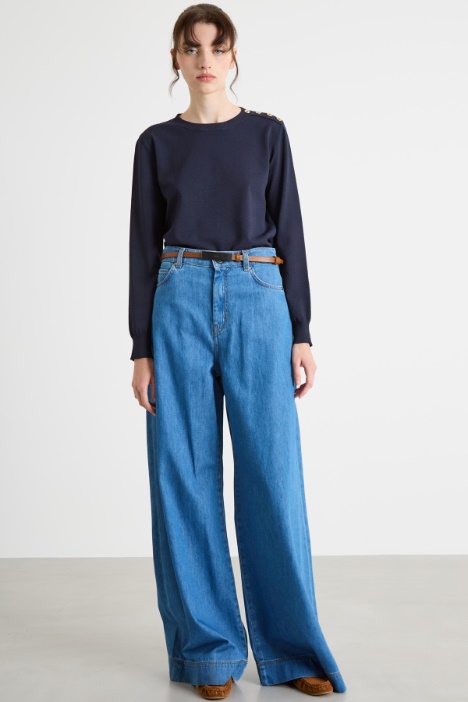 Button-detail bouclé jumper Intrend