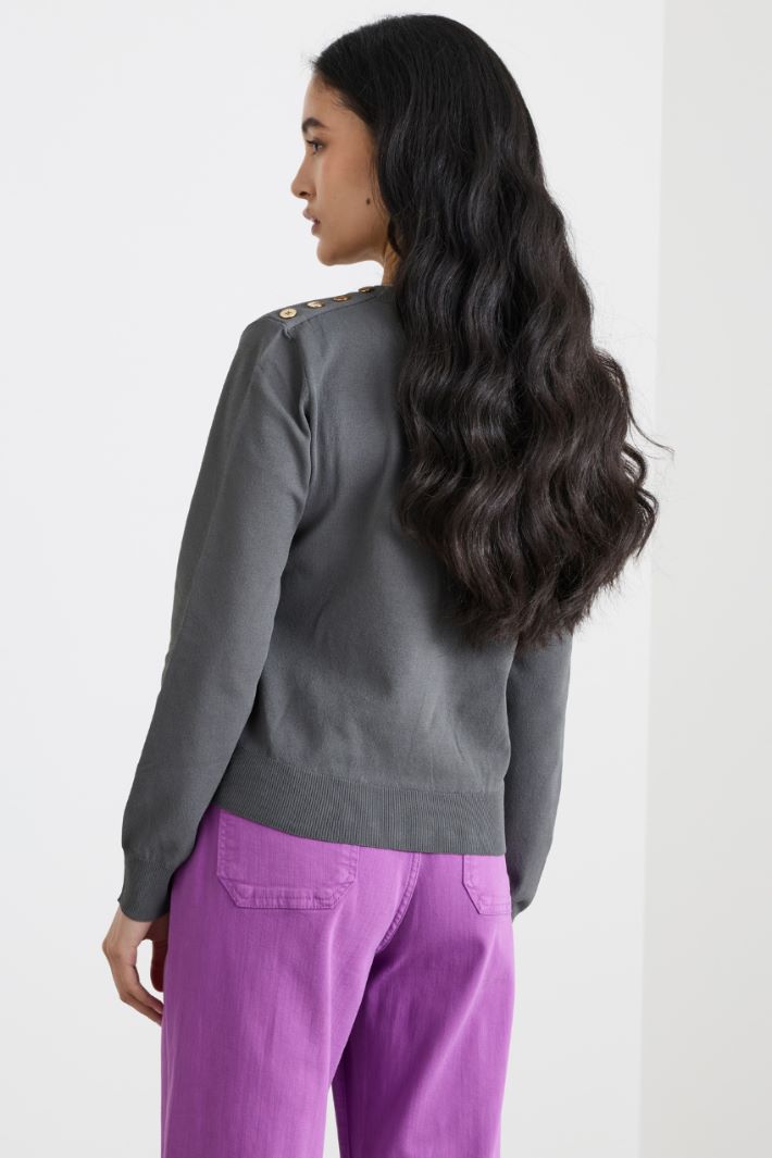 Button-detail bouclé jumper Intrend - 4