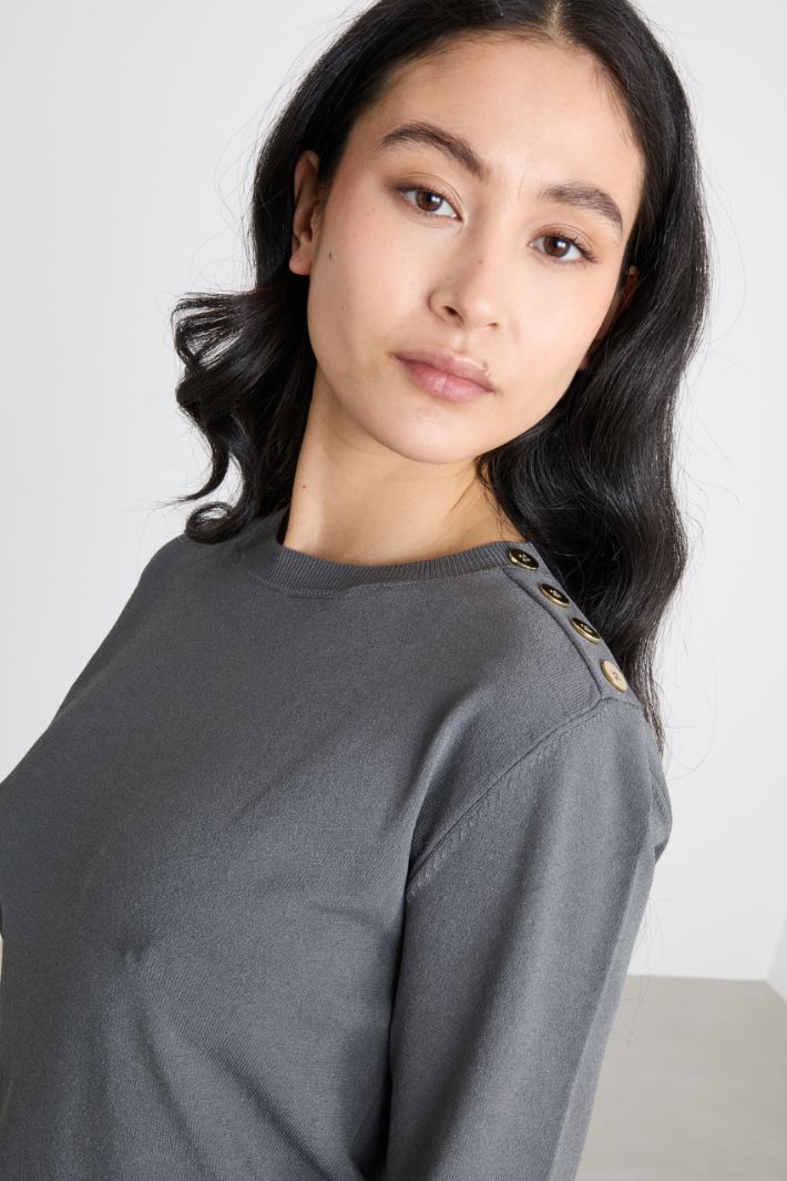 Button-detail bouclé jumper Intrend - 3