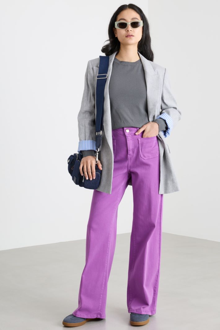 Button-detail bouclé jumper Intrend