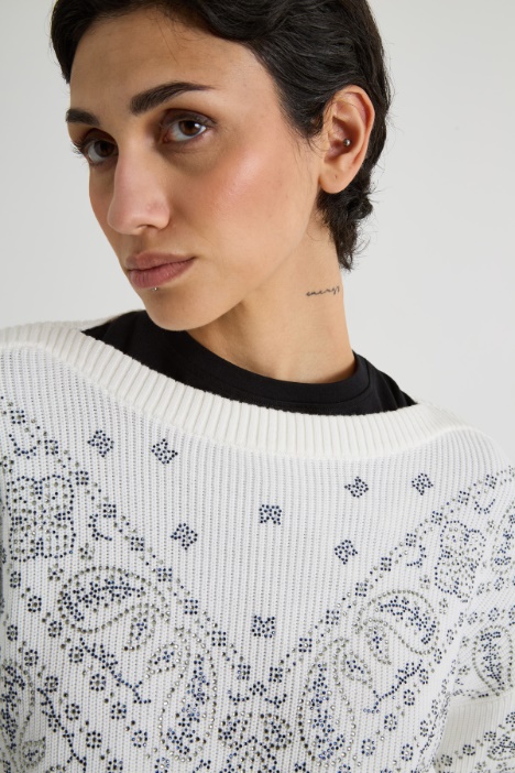 Maglia in cotone con strass