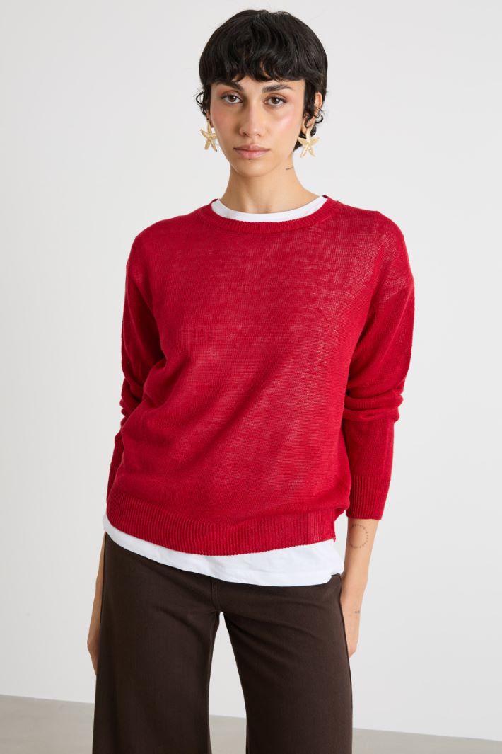 Crew-neck plain-knit jumper Intrend - 2