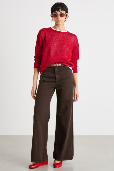 Crew-neck plain-knit jumper Intrend