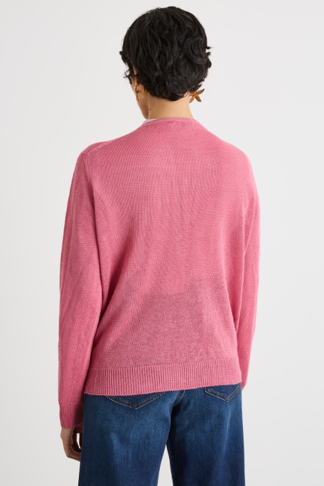 Maglia girocollo in filato rasato