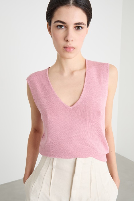 Top aderente in maglia