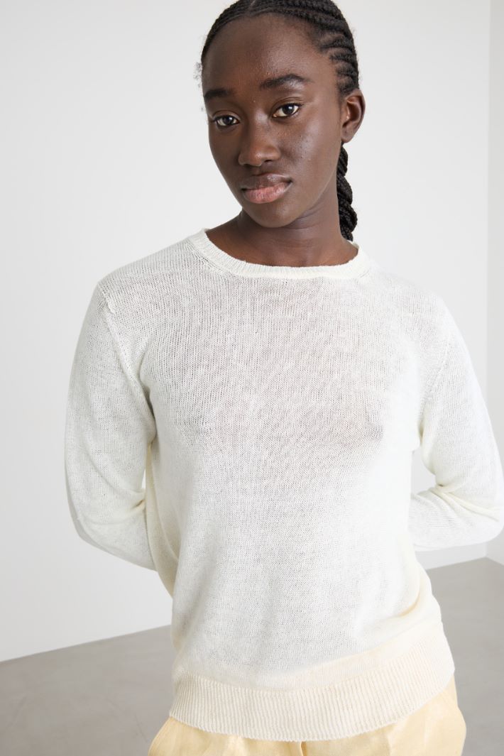 Maglia girocollo in filato rasato Intrend - 3