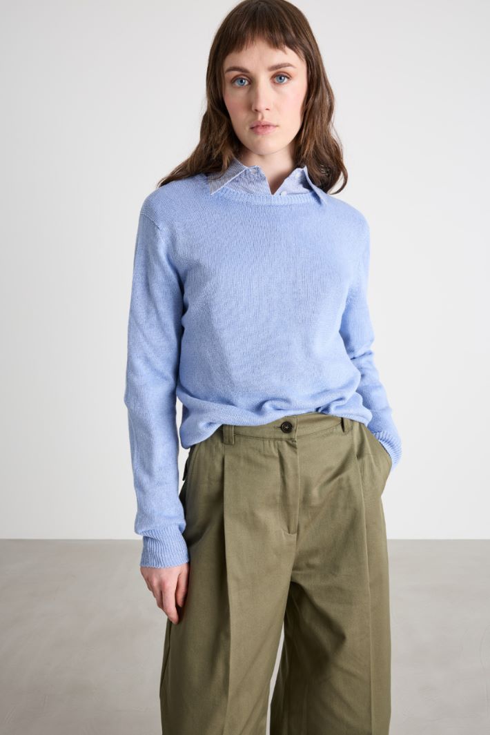 Maglia girocollo in filato rasato Intrend - 2