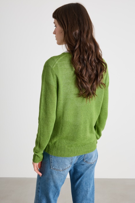 Maglia girocollo in filato rasato