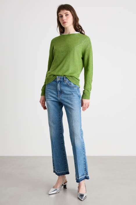 Maglia girocollo in filato rasato Intrend