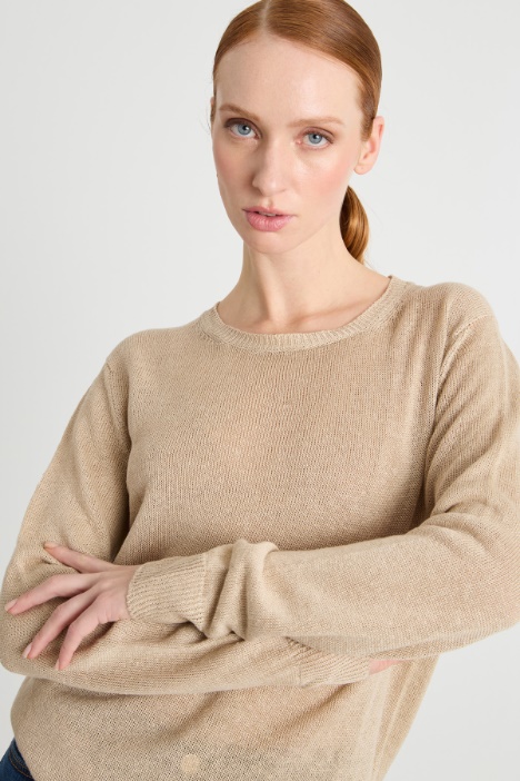 Jersey ligero de cuello redondo