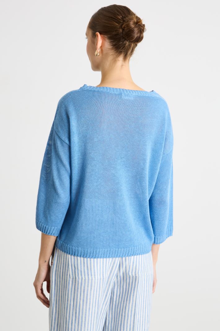 Plain-knit linen jumper Intrend - 4