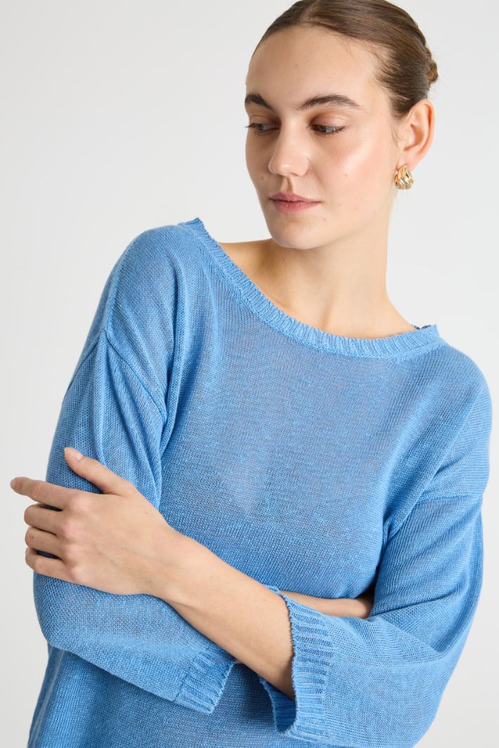 Plain-knit linen jumper Intrend - 3