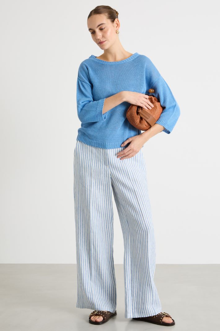 Plain-knit linen jumper Intrend
