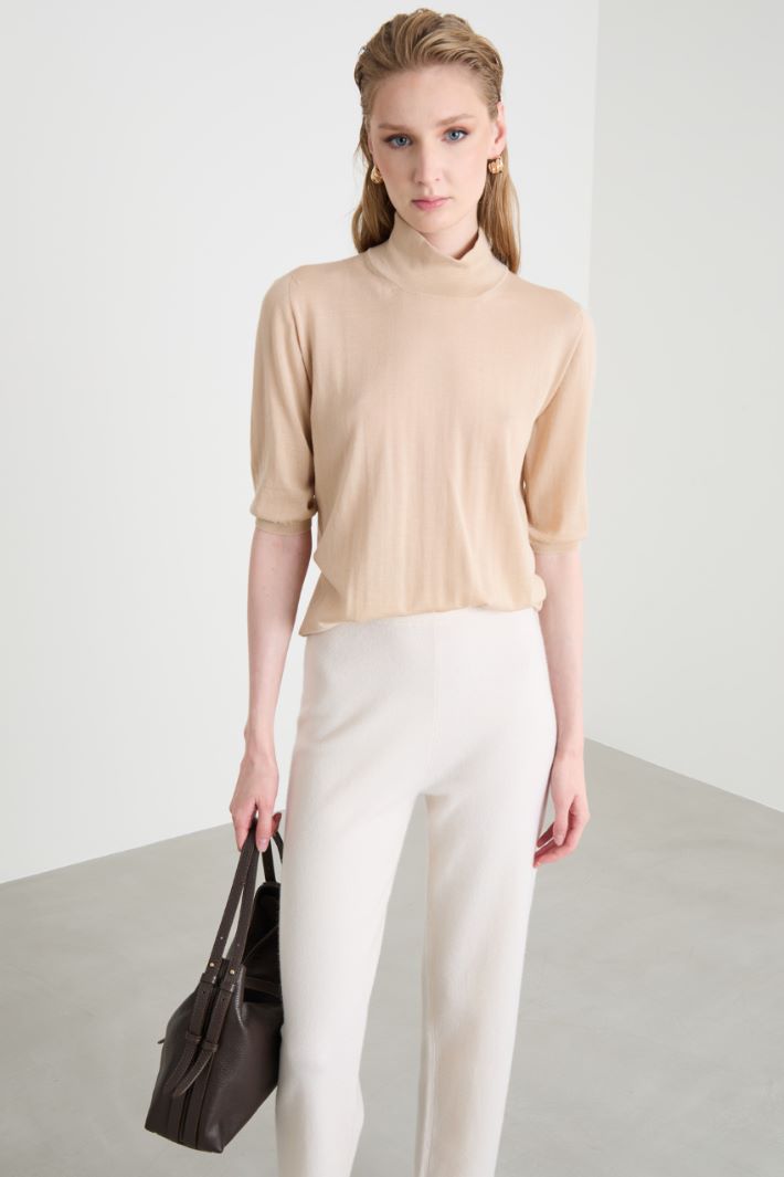 Roll neck jumper with three-quarter sleeves Intrend - 2