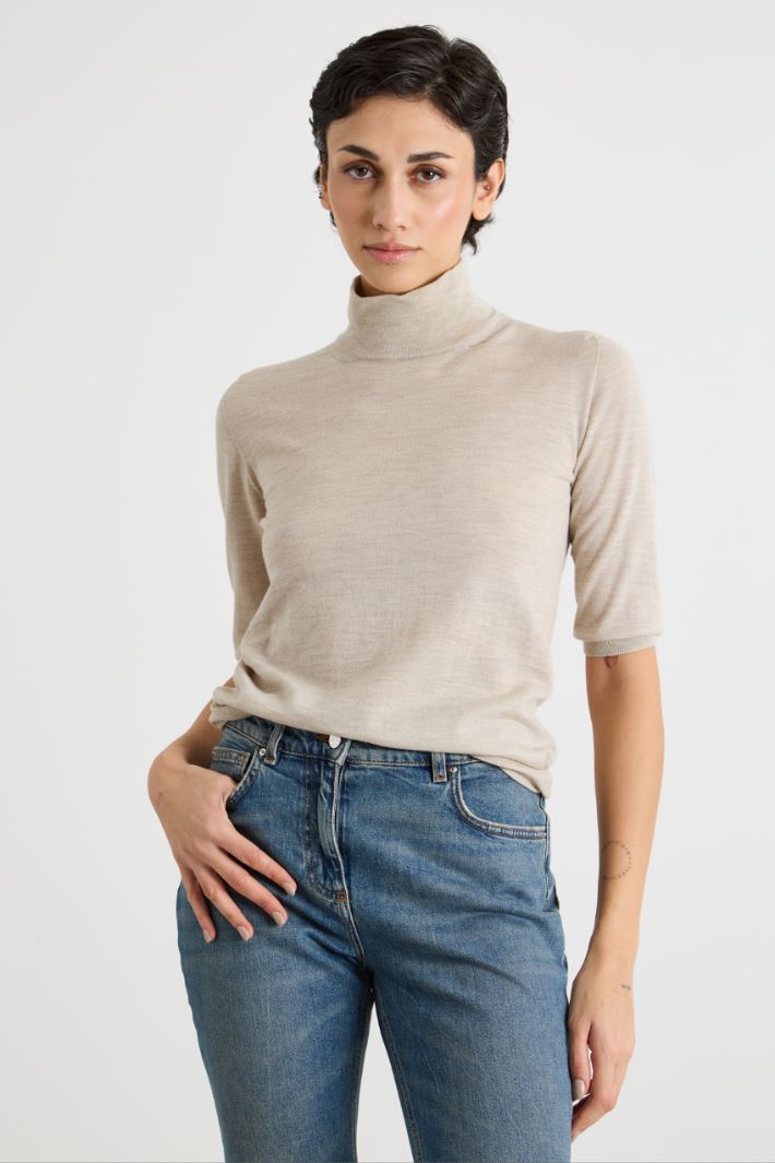Roll neck jumper with three-quarter sleeves Intrend - 2