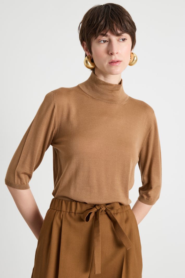 Roll neck jumper with three-quarter sleeves Intrend - 2