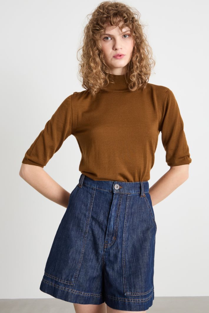 Roll neck jumper with three-quarter sleeves Intrend - 2