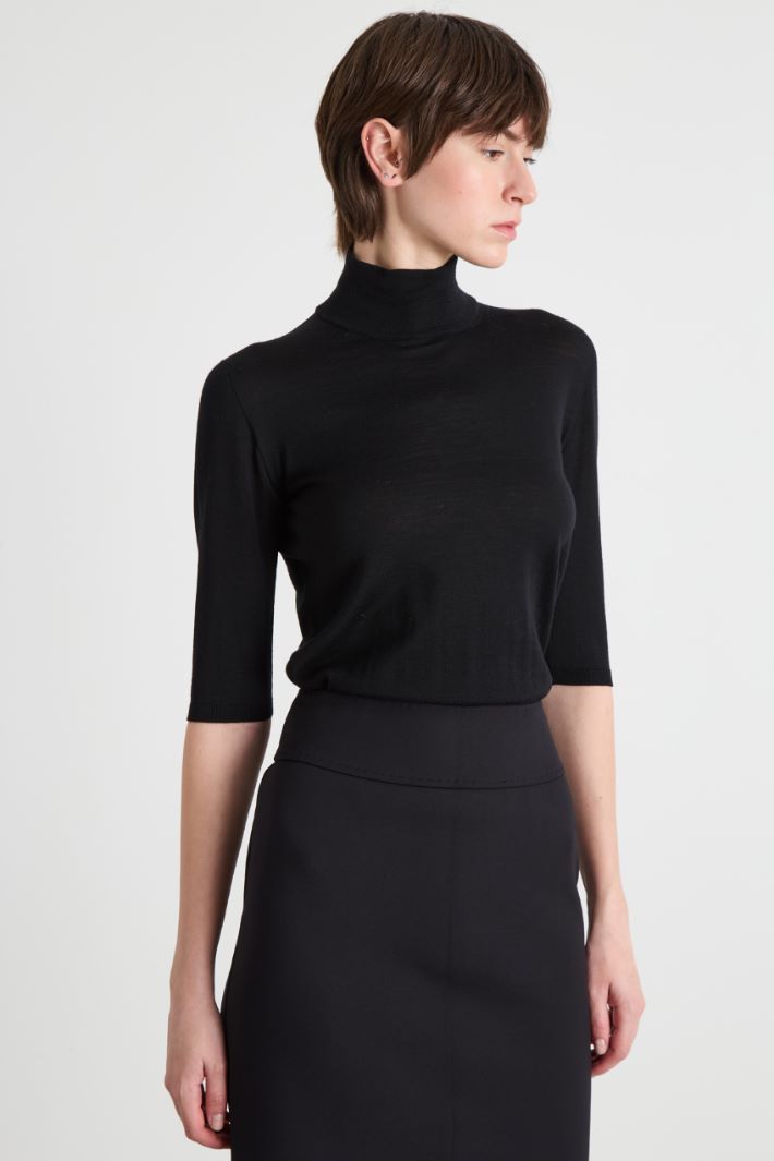 Roll neck jumper with three-quarter sleeves Intrend - 2