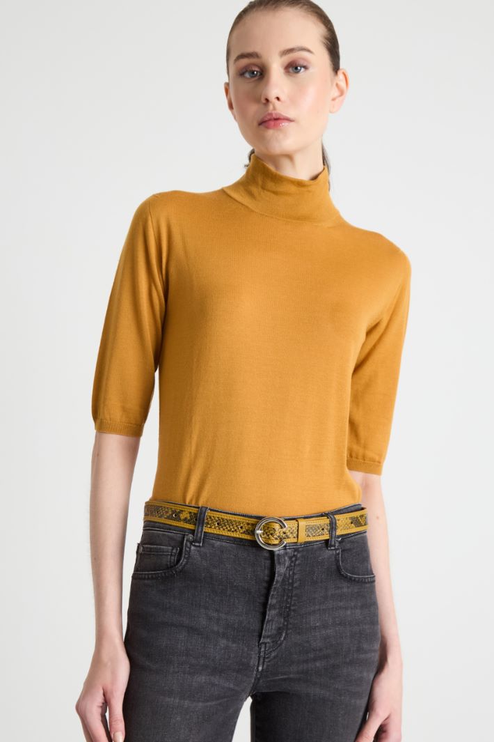 Roll neck jumper with three-quarter sleeves Intrend - 2