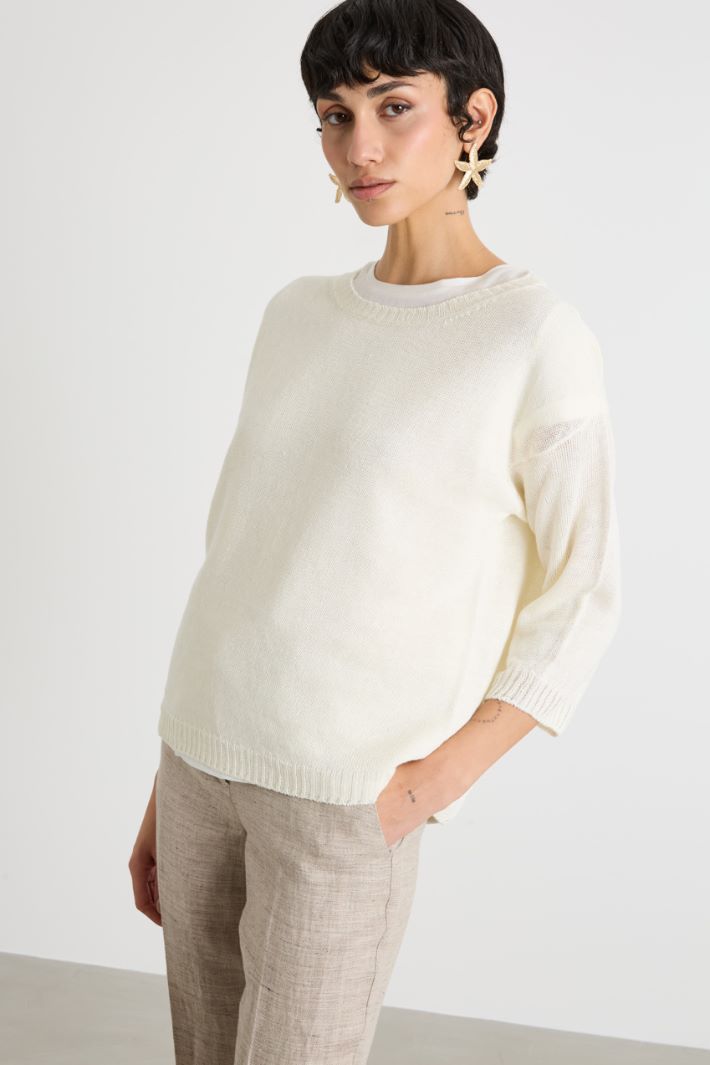 Plain-knit linen jumper Intrend - 2