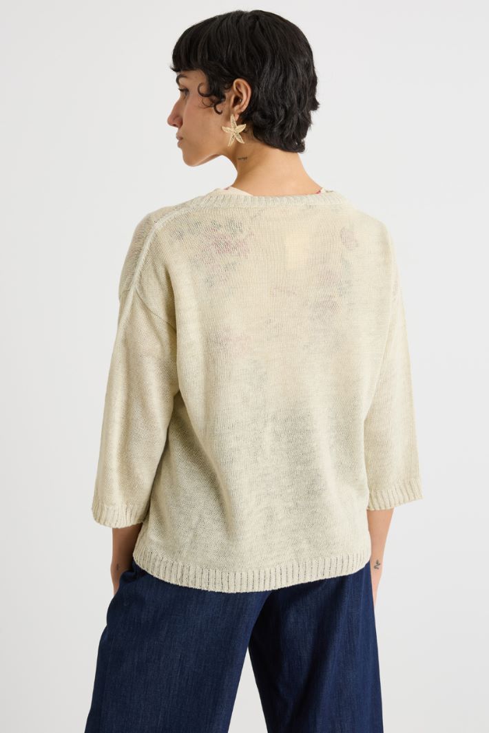 Plain-knit linen jumper Intrend - 4