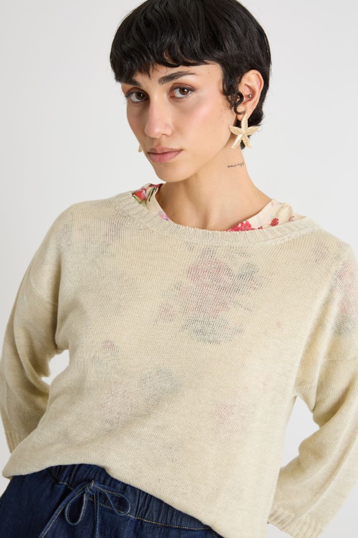 Plain-knit linen jumper Intrend - 3
