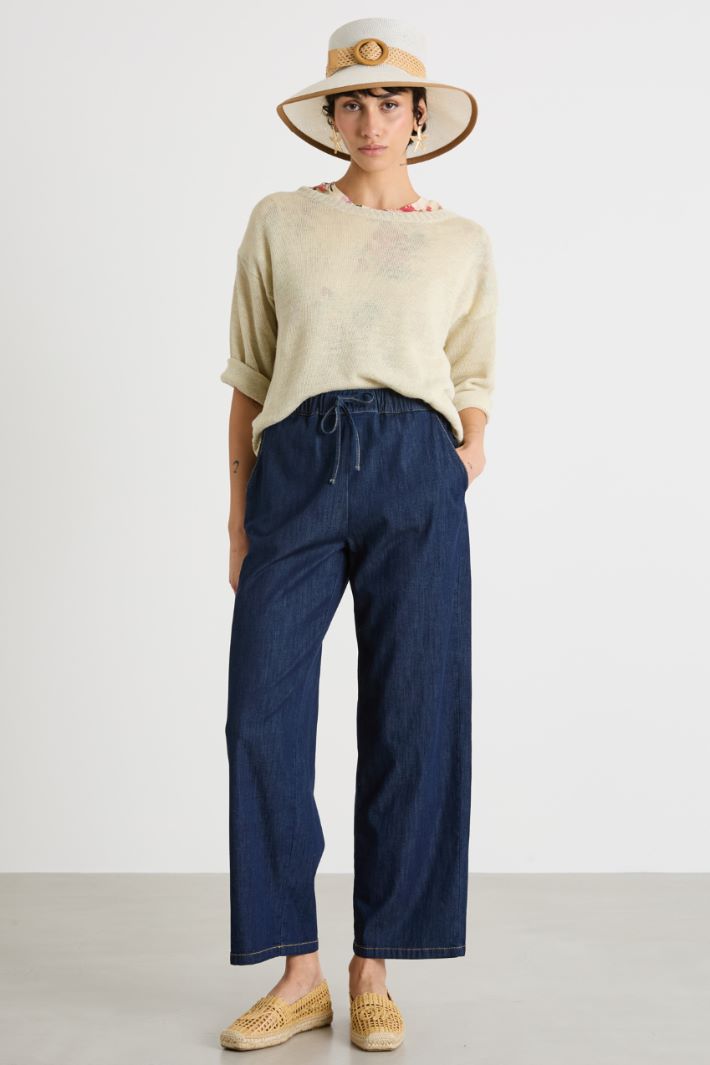 Plain-knit linen jumper Intrend