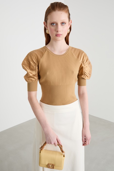 Balloon-sleeve knit top Intrend