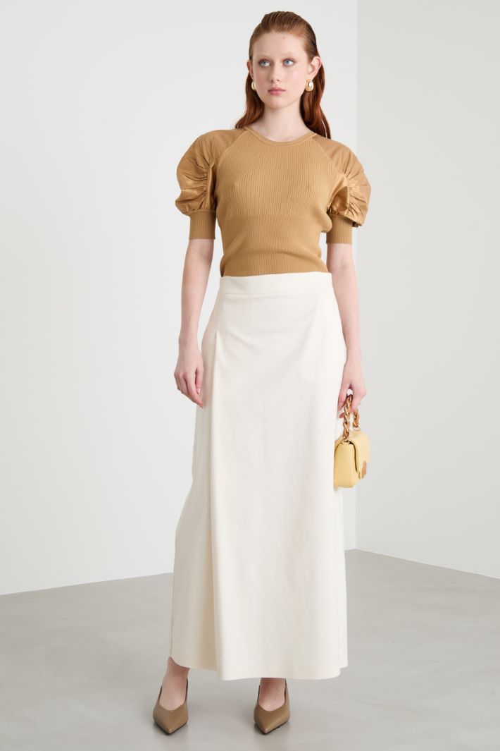 Balloon-sleeve knit top Intrend