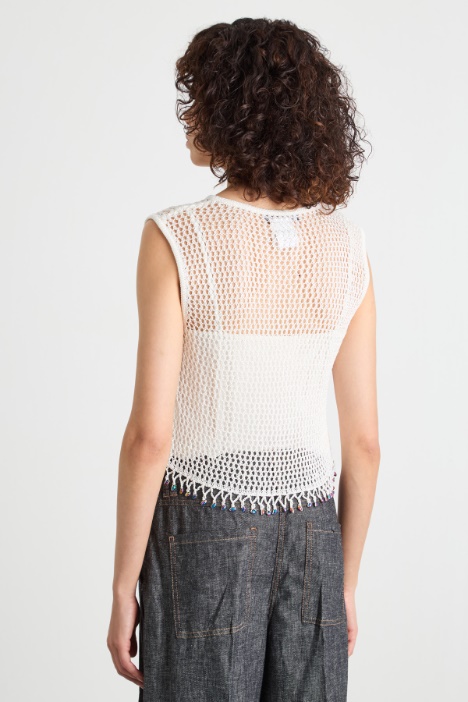 Top in maglia a rete