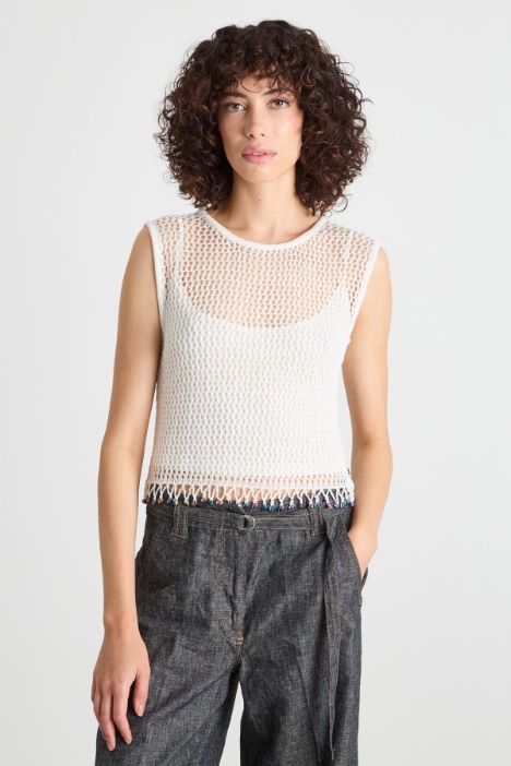 Mesh-knit top Intrend