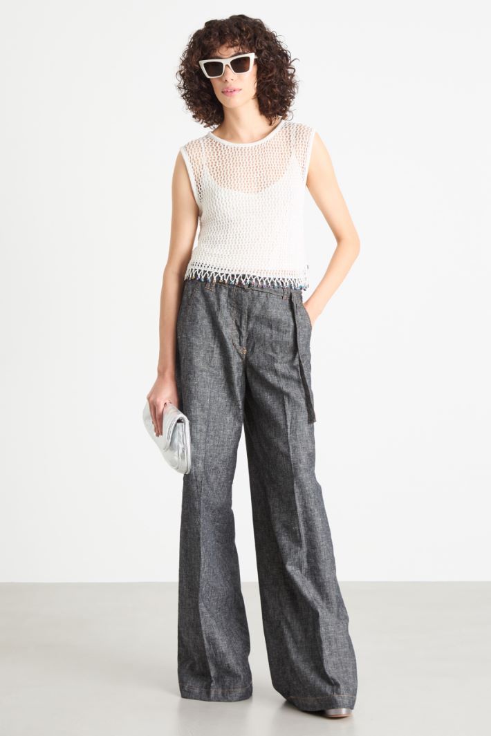 Mesh-knit top Intrend